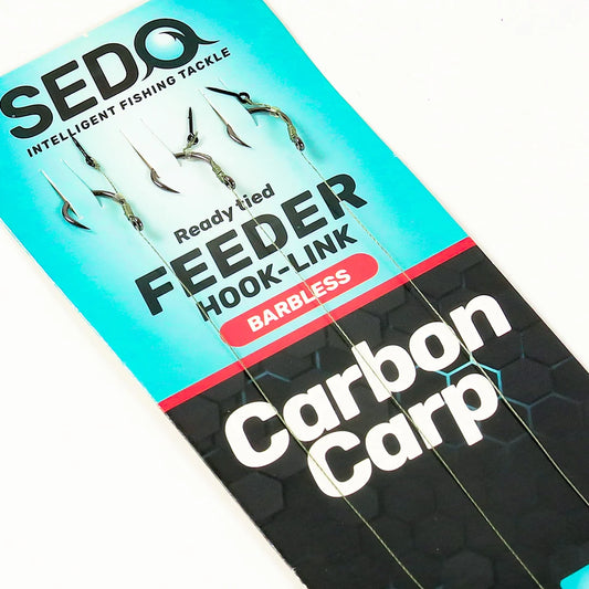 SEDO Carbon Carp Feeder Barbless- előkötött Szakáll nélküli Feeder előke 3db/csomag